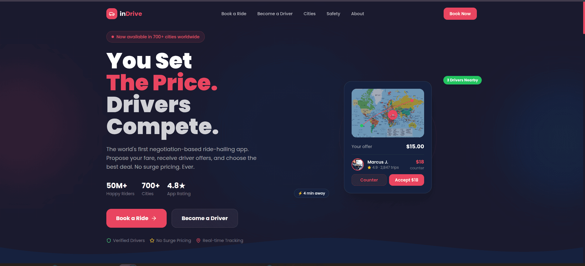 InDrive-style App Website